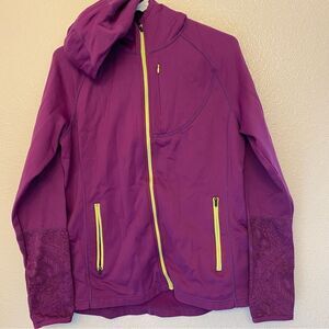 Title Nine purple meryl nylon fleece lined full Zip Hooded jacket coat - Large